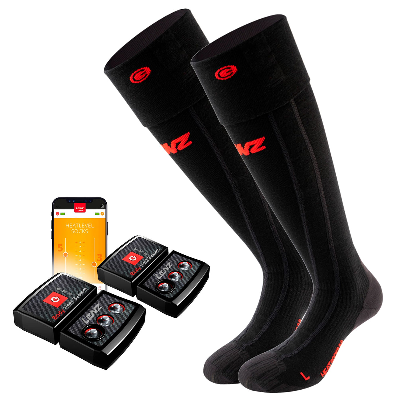 Lenz Heat Sock 6.1 Toe Cap Merino Compression Set