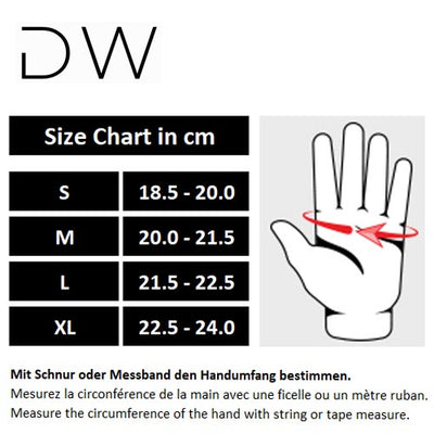 Beheizbare Handschuhe Grössen